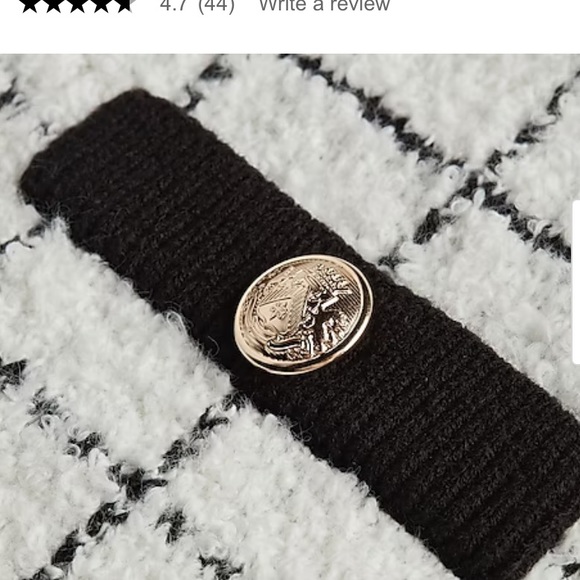 “Express” Chic plaid white/black sweater jacket with novelty buttons; XS; NWOT - Picture 8 of 13